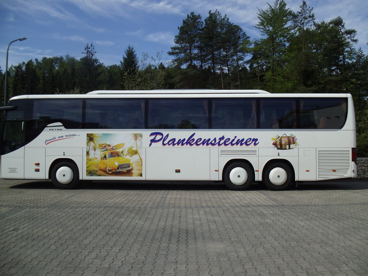 Plankensteiner, Penzberg - Setra S 416 GT-HD am 9. Mai 2016 in Geretsried (Aufnahme: Martin Beyer)
