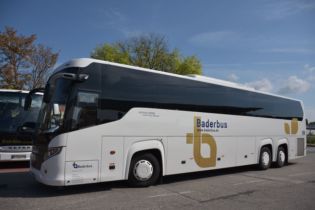 Scania Higer Touring von Baderbus aus der BRD 2017 in Krems.