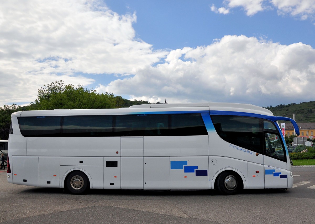 Scania Irizar aus der CZ am 31.Mai 2014 in Krems gesehen.