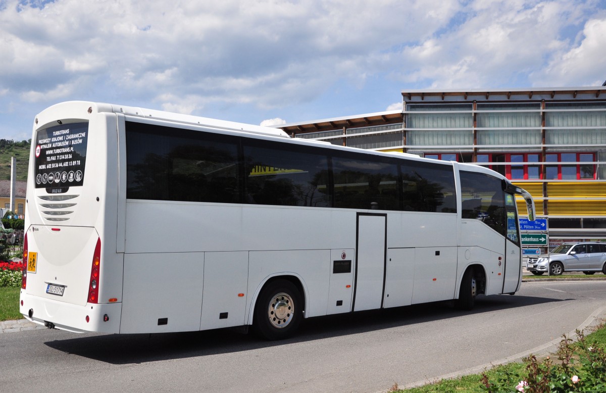 Scania Irizar aus Polen im Mai 2015 in Krems gesehen.