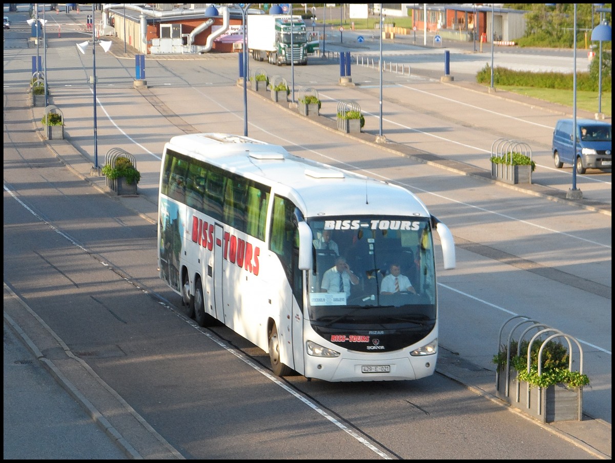 Scania Irizar von Biss-Tours aus Bosnien Herzegowina in Puttgarden.