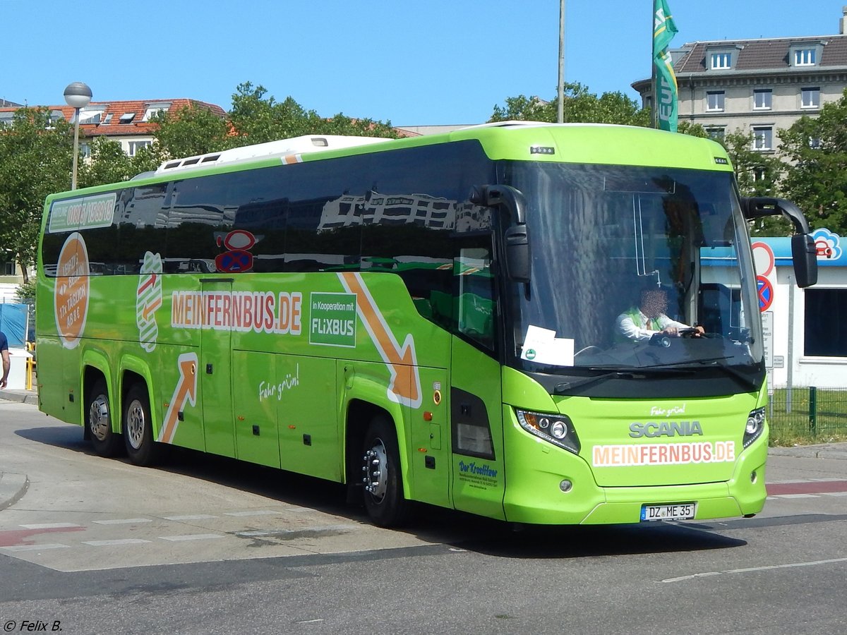 Scania Touring von FlixBus/Der Krostitzer aus Deutschland in Berlin.