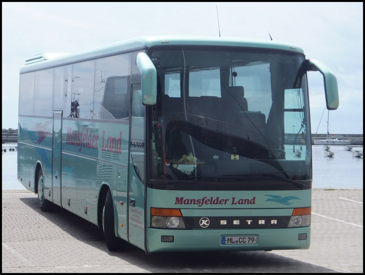 Setra 315 GT-HD von Mansfelder Land aus Deutschland im Stadthafen Sassnitz.