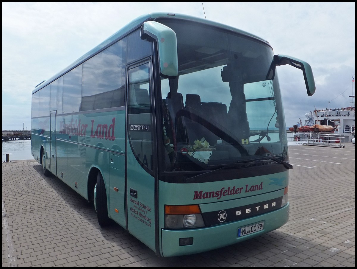 Setra 315 GT-HD von Mansfelder Land aus Deutschland im Stadthafen Sassnitz.