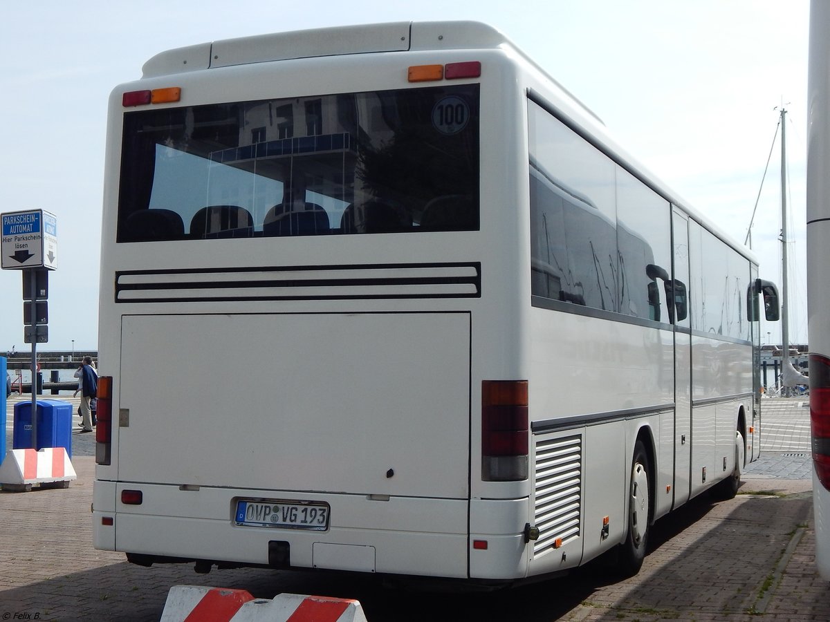 Setra 315 UL der Anklamer Verkehrsgesellschaft im Stadthafen Sassnitz.