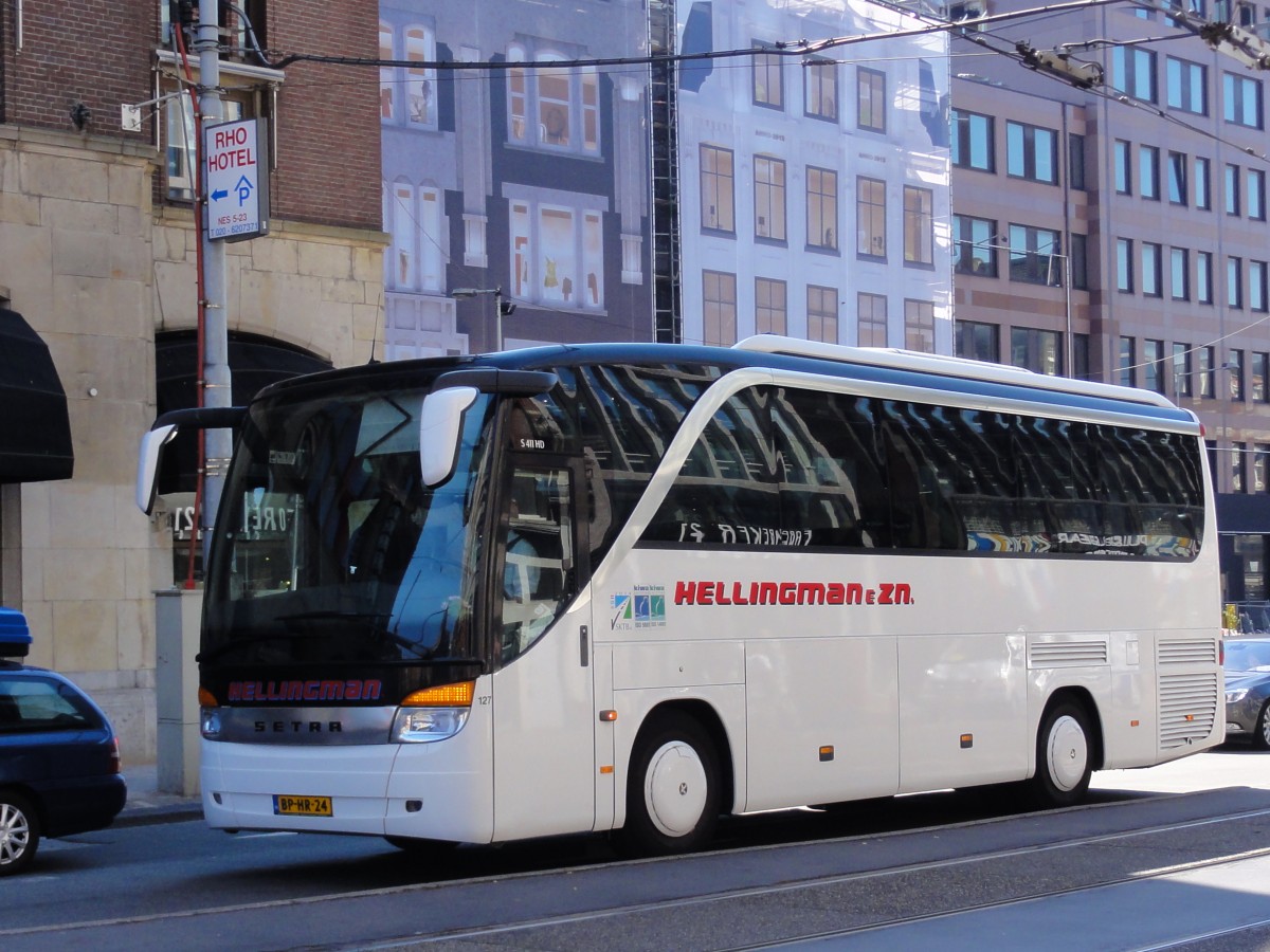 Setra 411 HD von Hellingmann im Juni 2014 in Amsterdam gesehen.