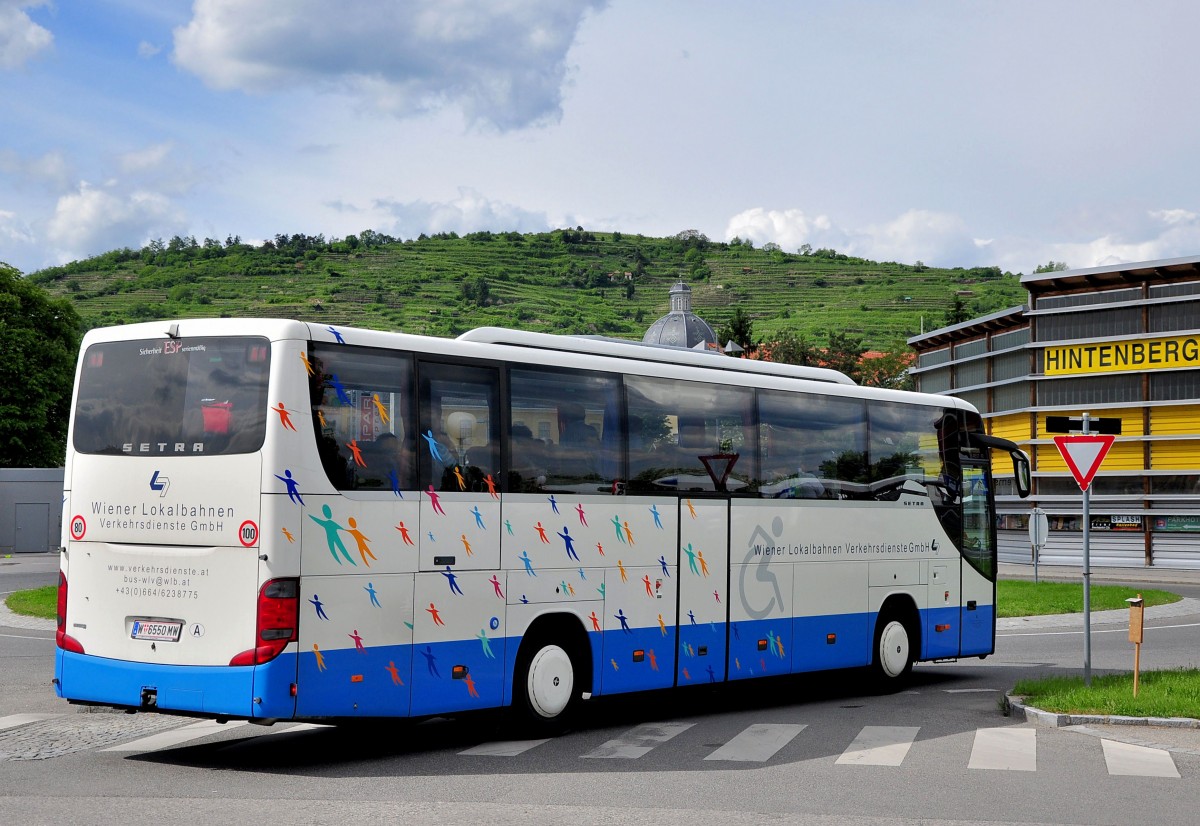 SETRA 415 GT-HD der Wiener Lokalbahnen am 22.5.2013 in Krems an der Donau gesehen.