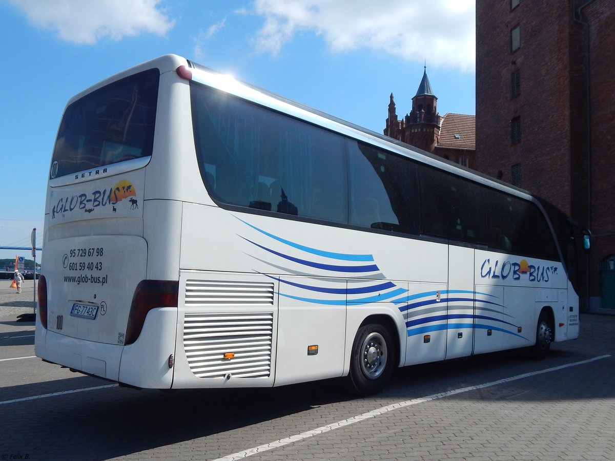 Setra 415 HD von Glob-Bus aus Polen in Stralsund. 