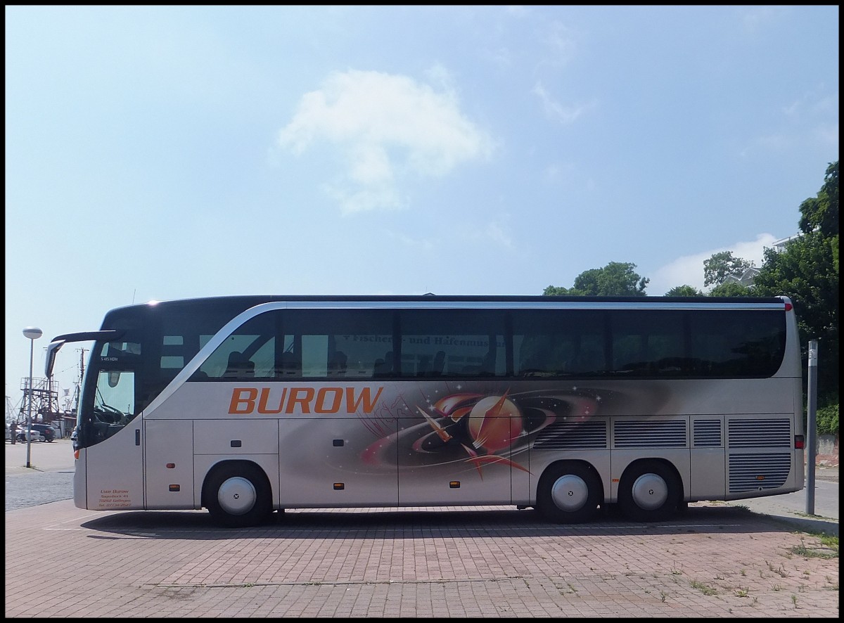 Setra 415 HDH von Burow aus Deutschland im Stadthafen Sassnitz.