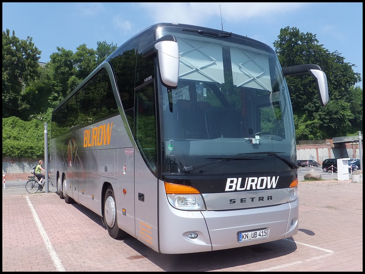 Setra 415 HDH von Burow aus Deutschland im Stadthafen Sassnitz.