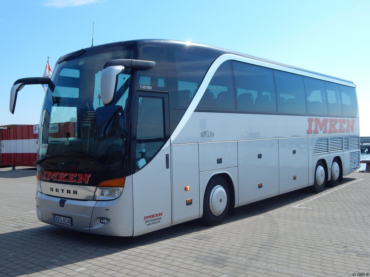 Setra 415 HDH von Imken aus Deutschland im Stadthafen Sassnitz.