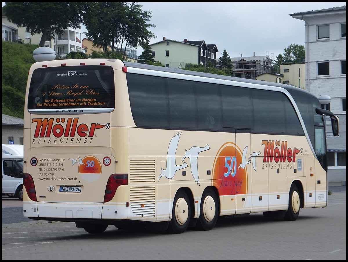 Setra 415 HDH von Mller Reisedienst aus Deutschland im Stadthafen Sassnitz.