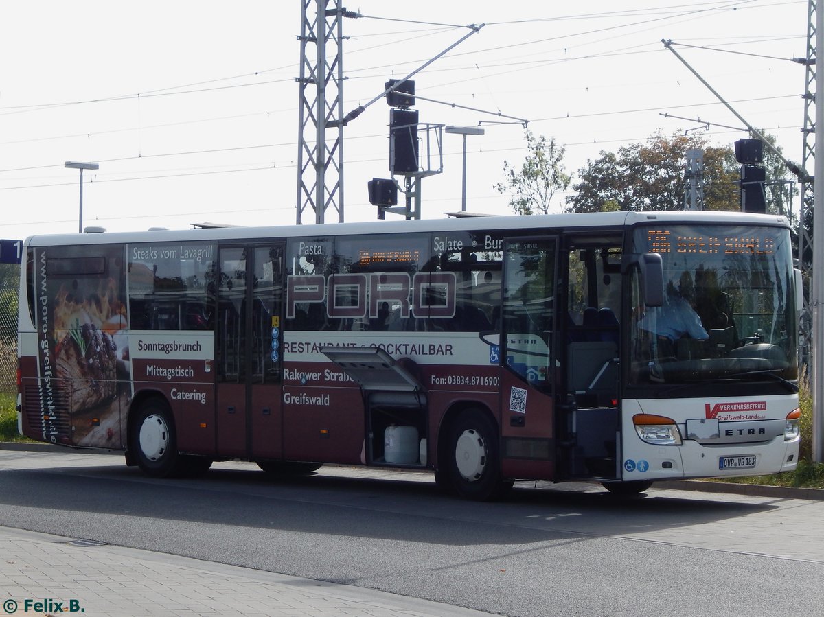 Setra 415 UL der Verkehrsbetrieb Greifswald-Land GmbH in Greifswald.