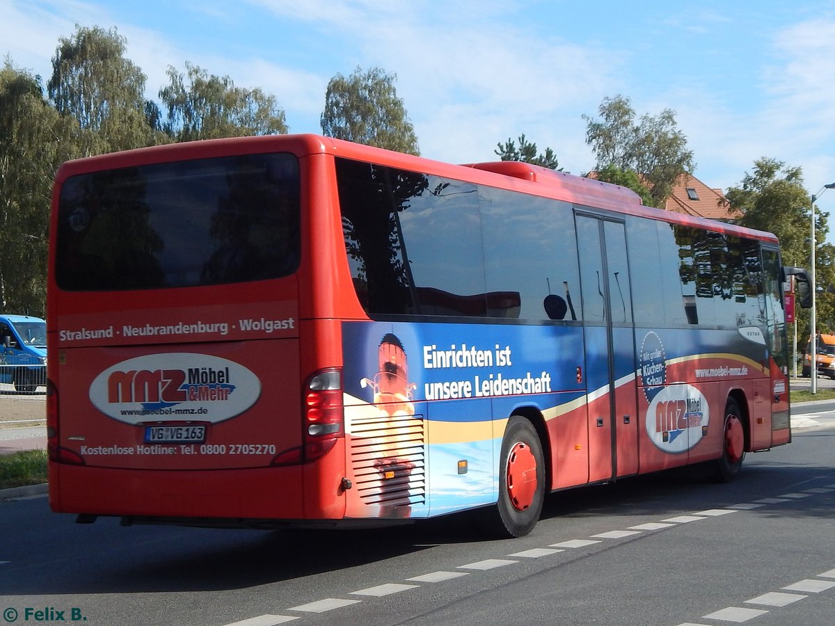 Setra 415 UL der Verkehrsbetrieb Greifswald-Land GmbH in Greifswald.