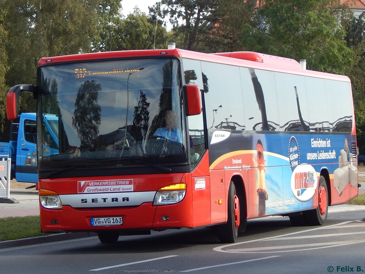 Setra 415 UL der Verkehrsbetrieb Greifswald-Land GmbH in Greifswald.