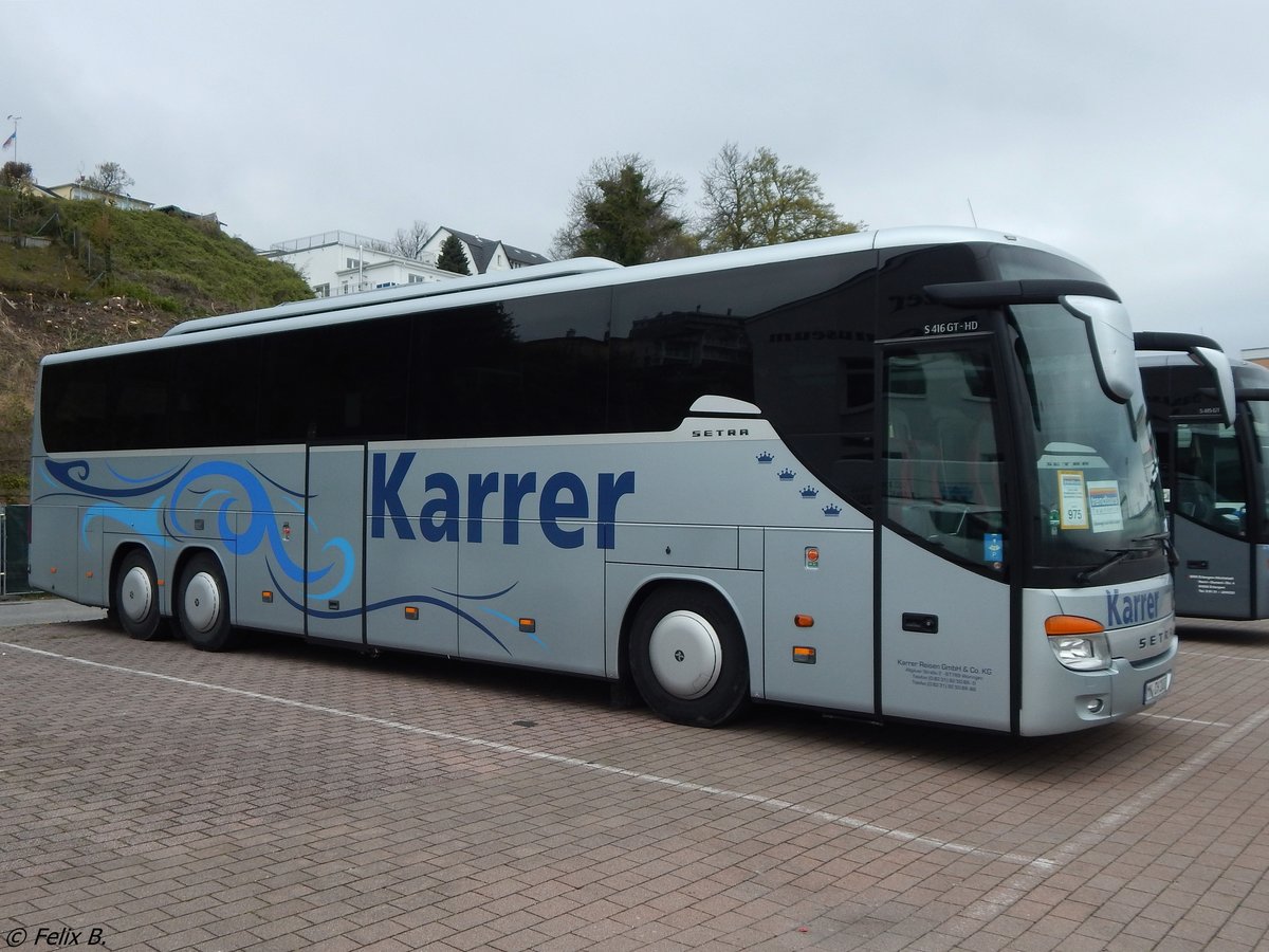 Setra 416 GT-HD von Karrer aus Deutschland im Stadthafen Sassnitz.