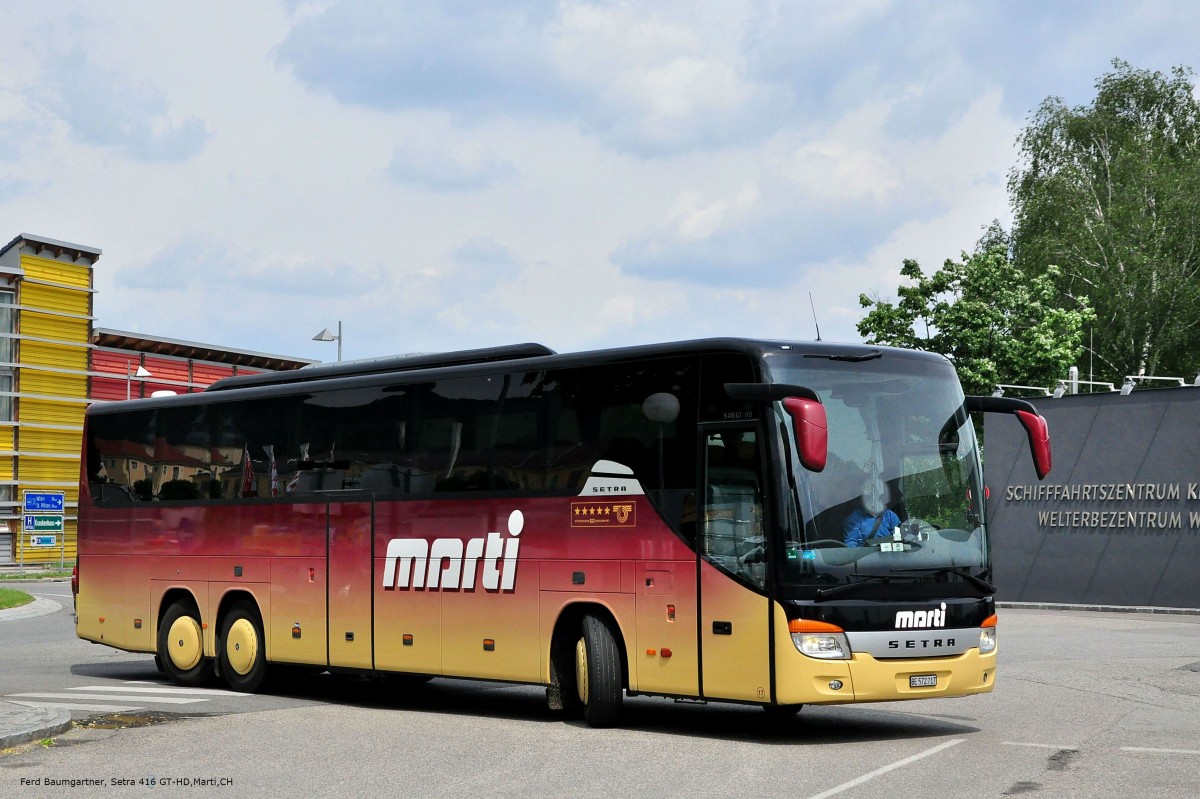 Setra 416 GT-HD von Marti aus der Schweiz im Mai 2015 in Krems gesehen.