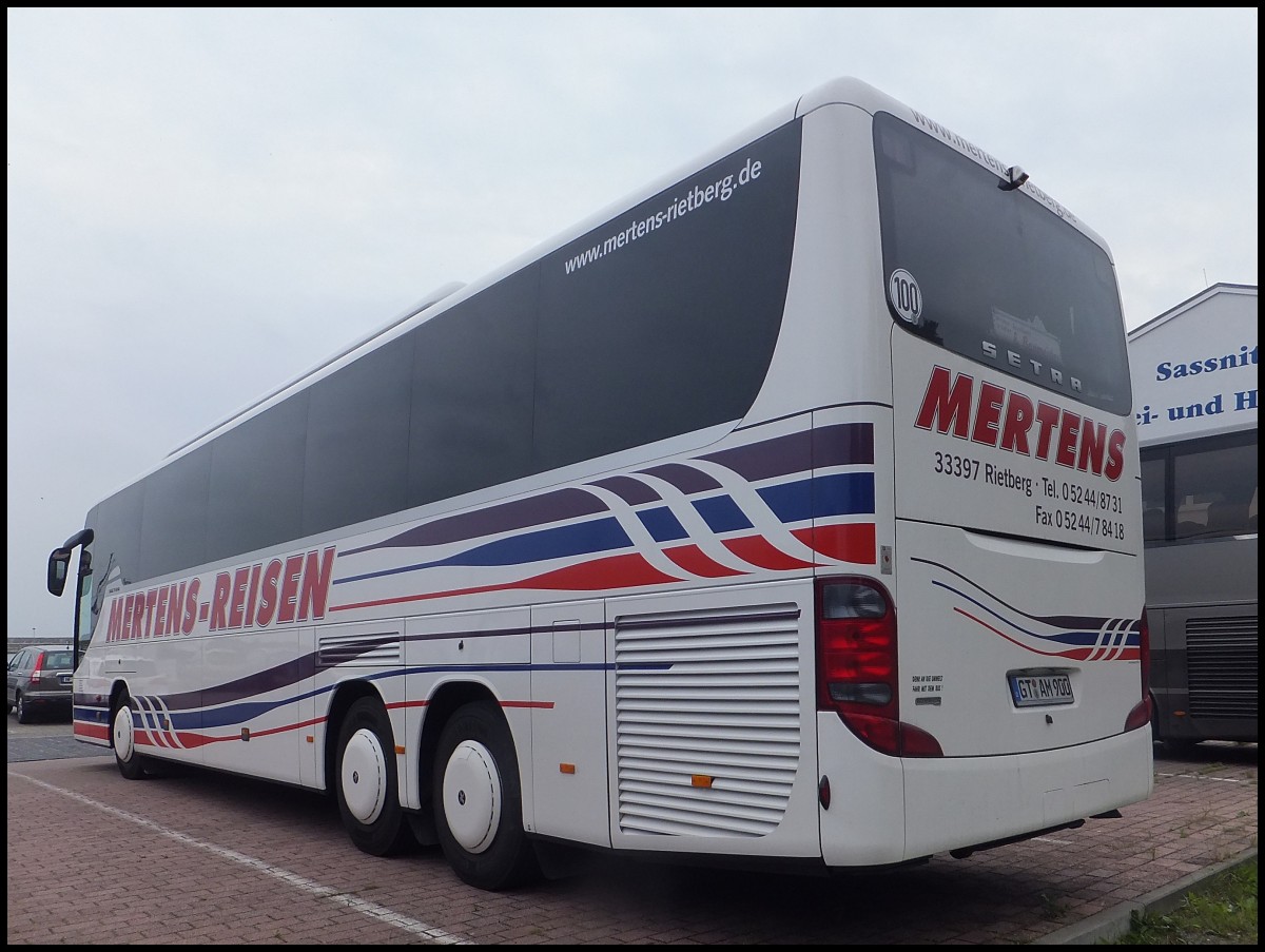 Setra 416 GT-HD von Mertens-Reisen aus Deutschland im Stadthafen Sassnitz.