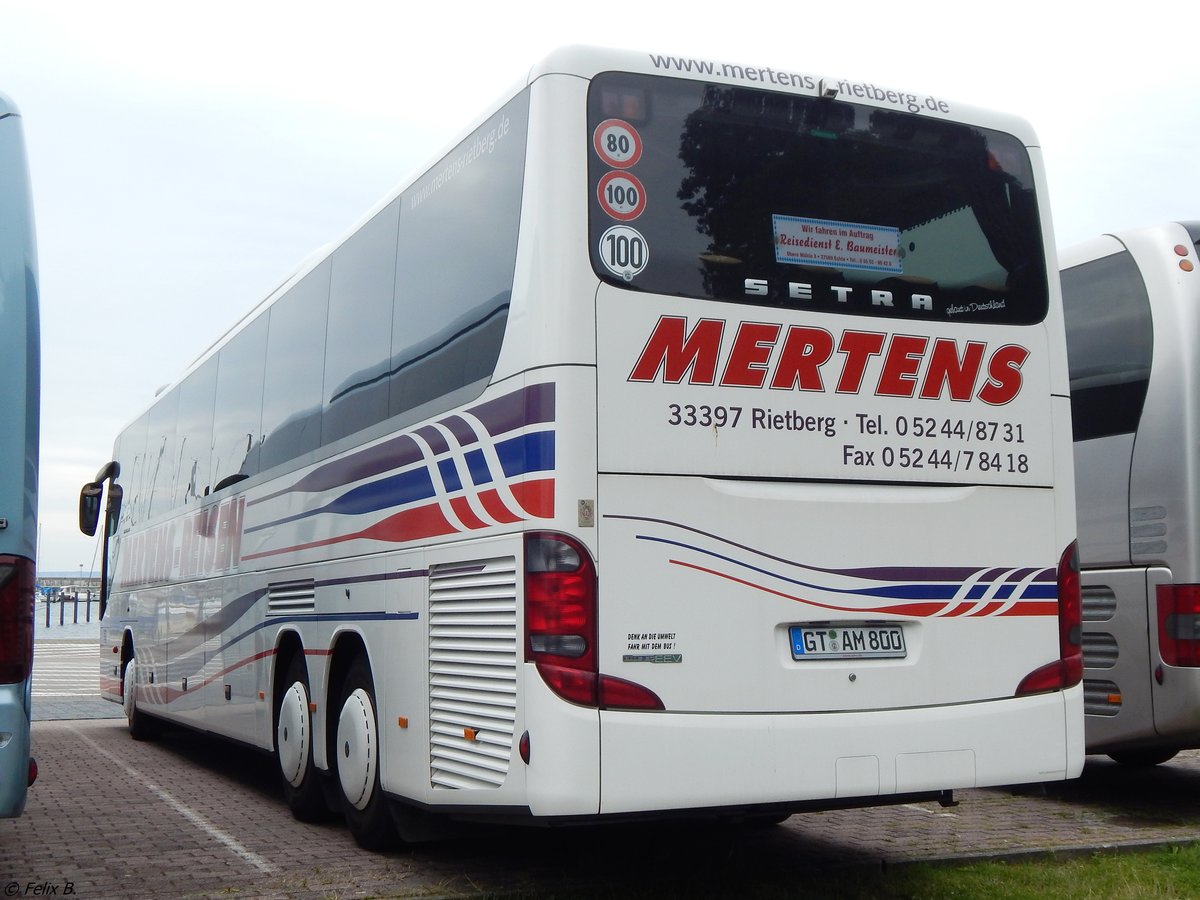 Setra 416 GT-HD von Mertens-Reisen aus Deutschland im Stadthafen Sassnitz. 