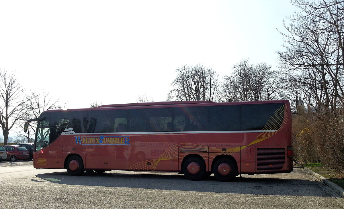 Setra 416 GT-HD von Reise Schieck aus der BRD in Krems gesehen.