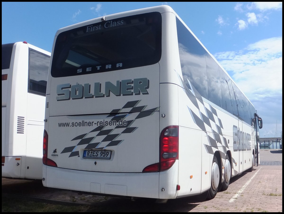 Setra 416 GT-HD von Söllner aus Deutschland im Stadthafen Sassnitz.