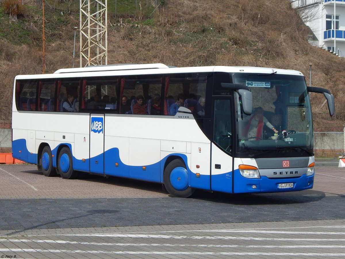 Setra 416 GT-HD von der Usedomer Bäderbahn im Stadthafen Sassnitz.