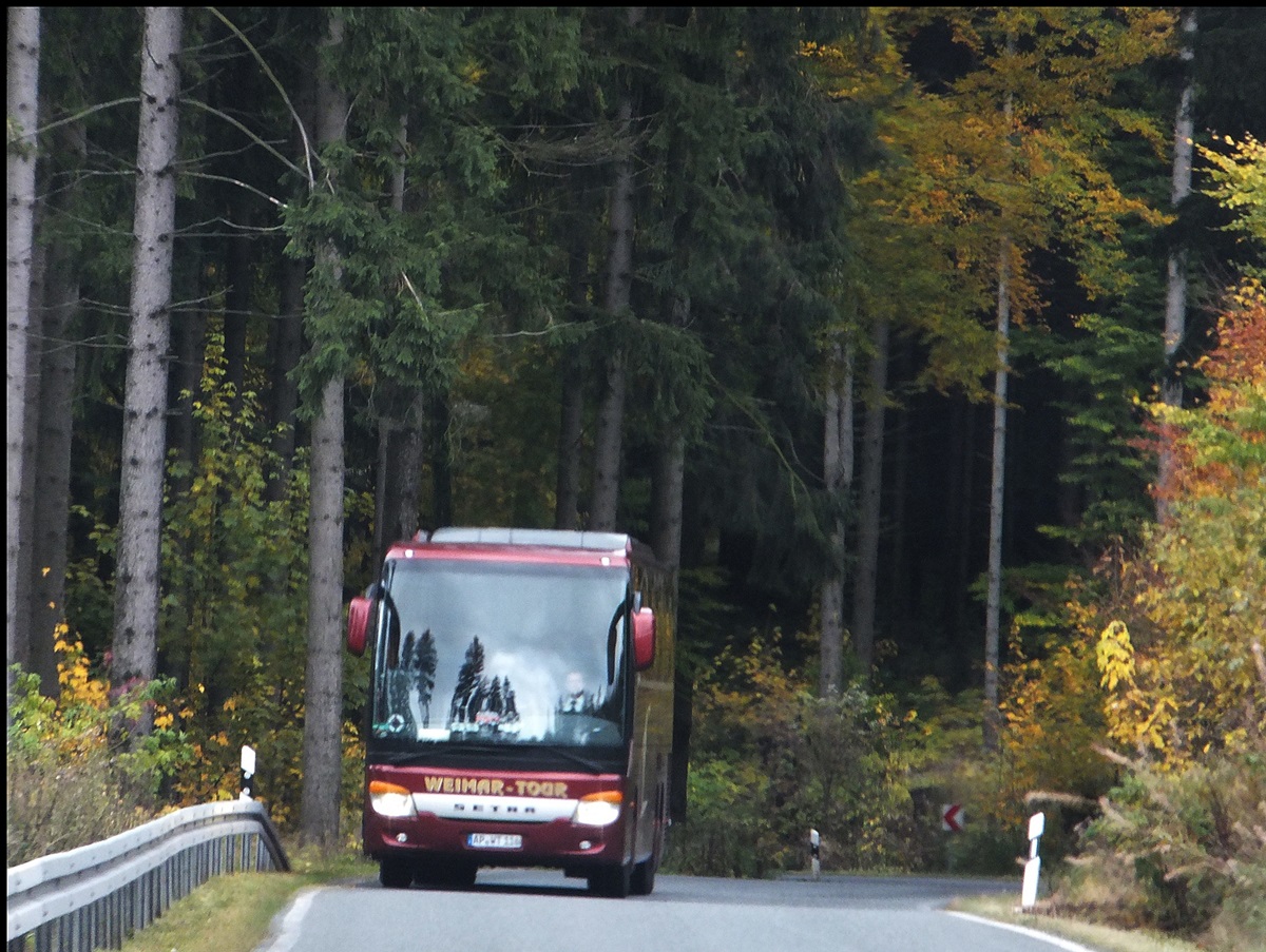 Setra 416 GT-HD von Weimar-Tour aus Deutschland in der Nhe von Sttzerbach.