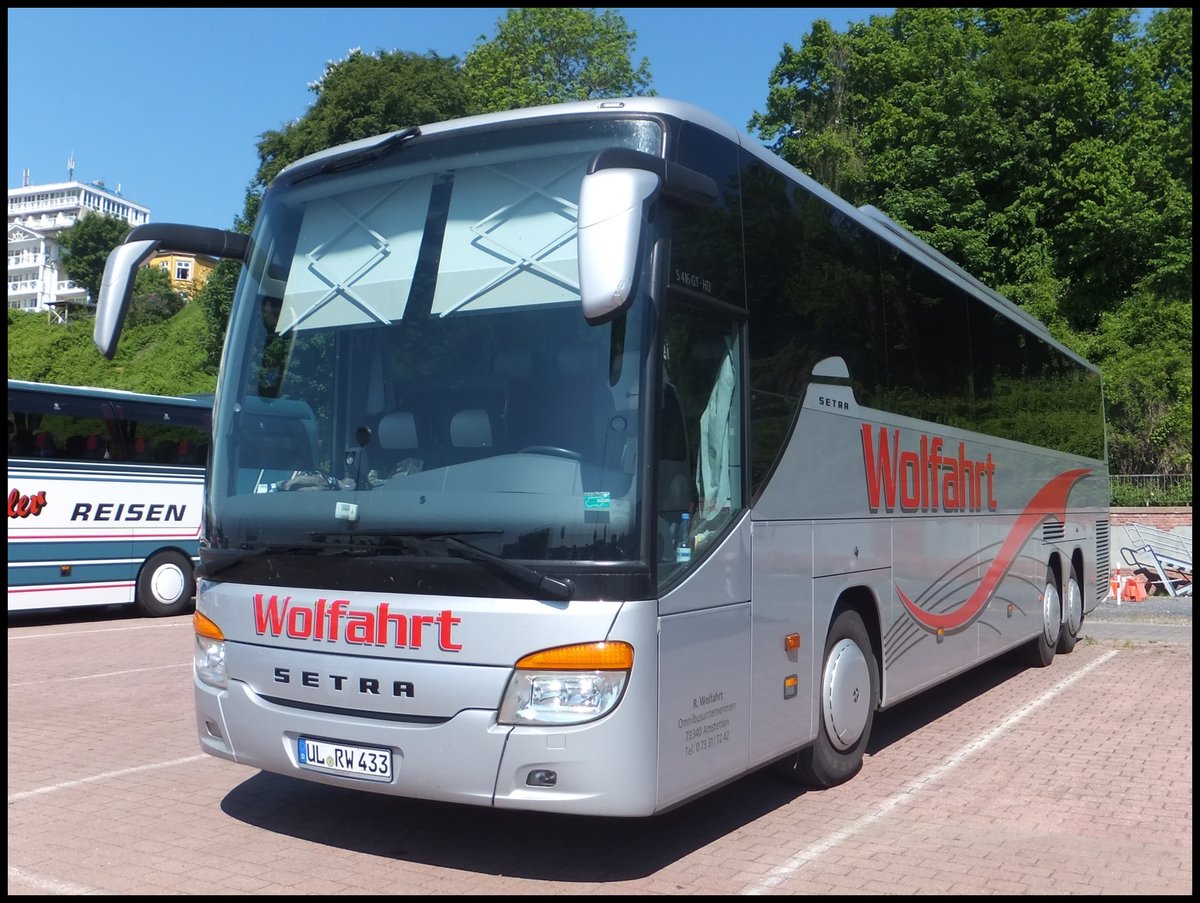 Setra 416 GT-HD von Wolfahrt aus Deutschland im Stadthafen Sassnitz.