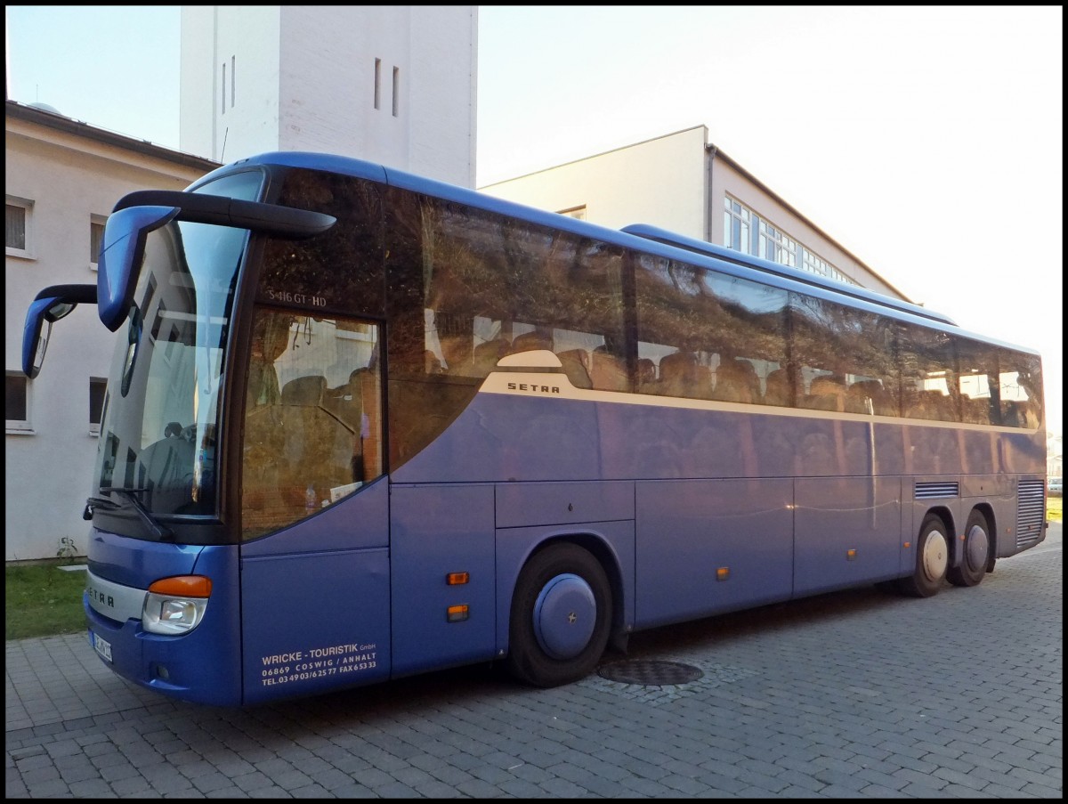 Setra 416 GT-HD von Wricke Touristik aus Deutschland im Stadthafen Sassnitz.