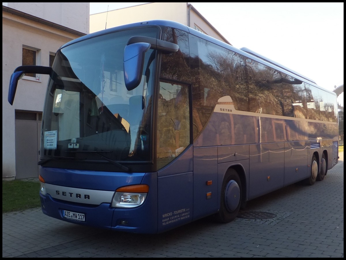 Setra 416 GT-HD von Wricke Touristik aus Deutschland im Stadthafen Sassnitz.