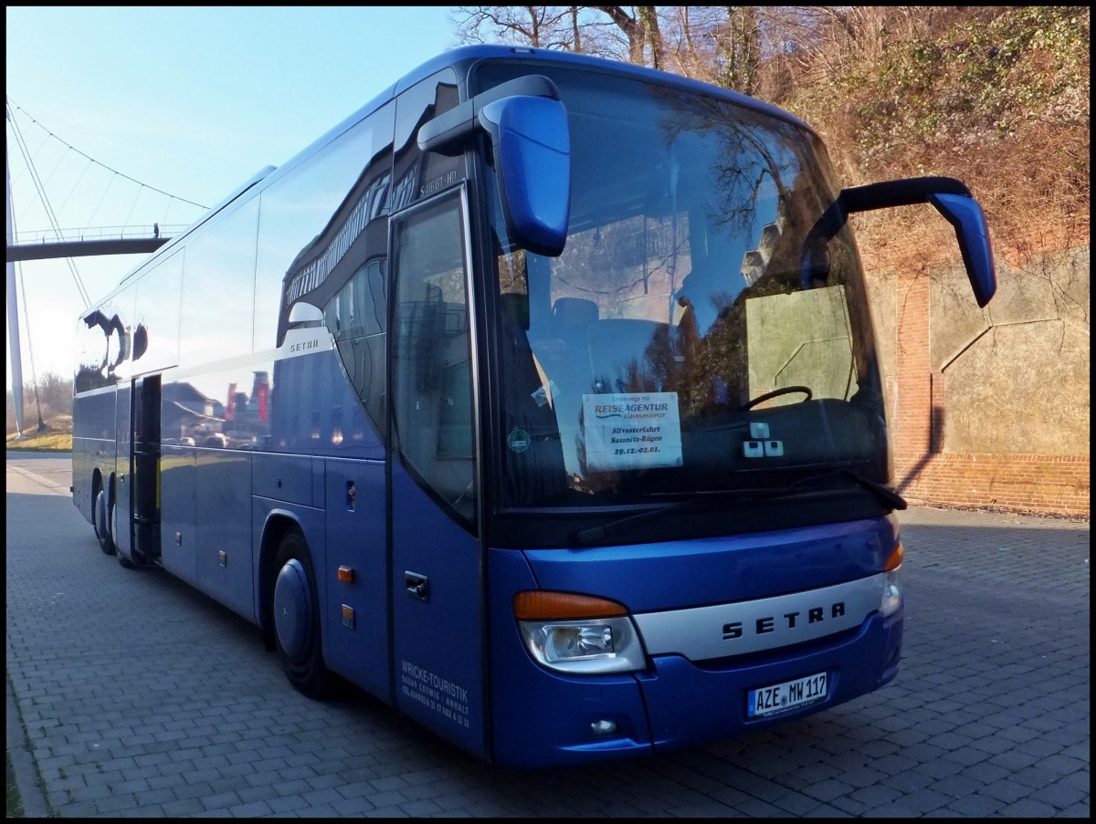 Setra 416 GT-HD von Wricke Touristik aus Deutschland im Stadthafen Sassnitz.