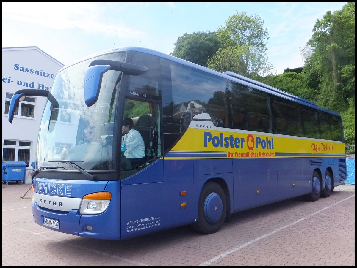 Setra 416 GT-HD von Wricke Touristik aus Deutschland im Stadthafen Sassnitz.