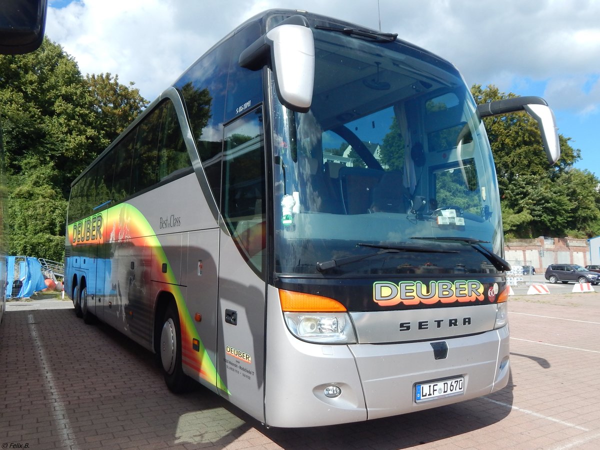 Setra 416 HDH von Deuber aus Deutschland im Stadthafen Sasnitz.