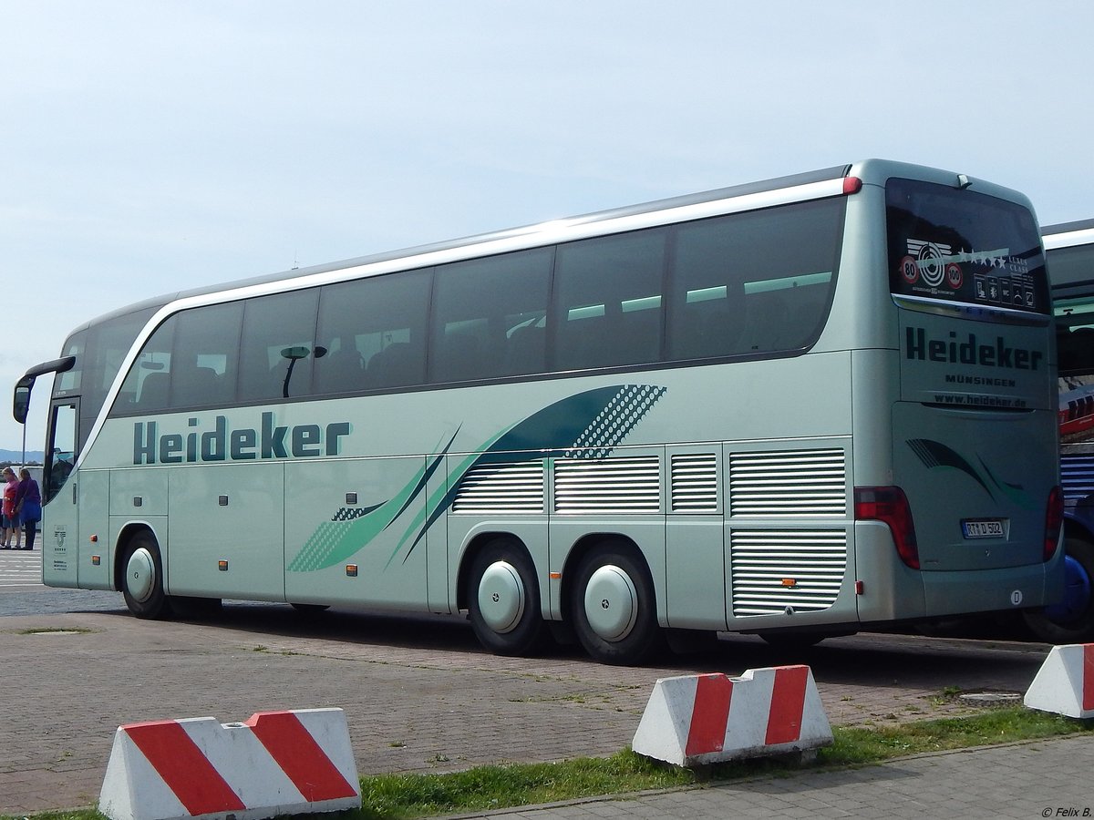 Setra 416 HDH von Heideker aus Deutschland im Stadthafen Sassnitz. 