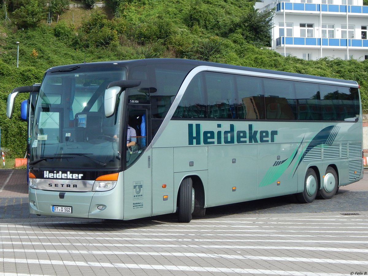 Setra 416 HDH von Heideker aus Deutschland im Stadthafen Sassnitz. 