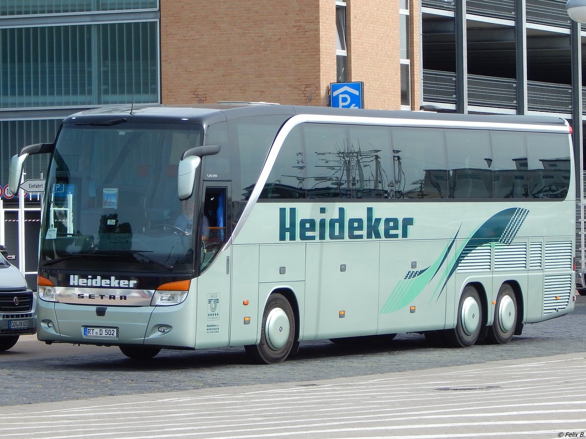 Setra 416 HDH von Heideker aus Deutschland im Stadthafen Sassnitz.