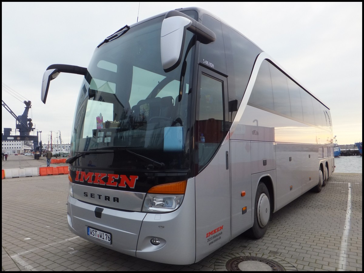 Setra 416 HDH von Imken aus Deutschland im Stadthafen Sassnitz.