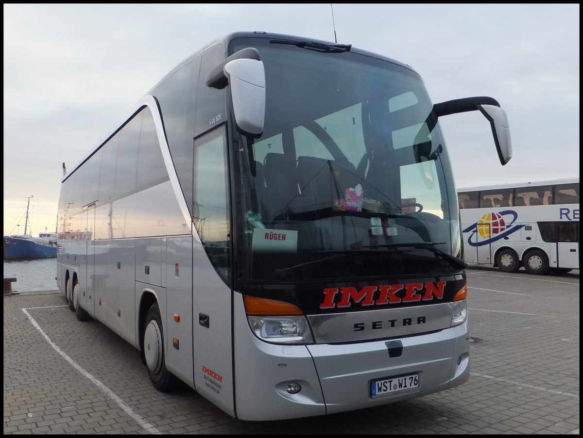 Setra 416 HDH von Imken aus Deutschland im Stadthafen Sassnitz.