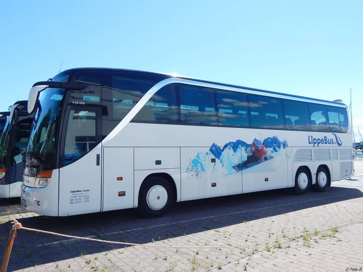 Setra 416 HDH von Lippe Bus aus Deutschland im Stadthafen Sassnitz.