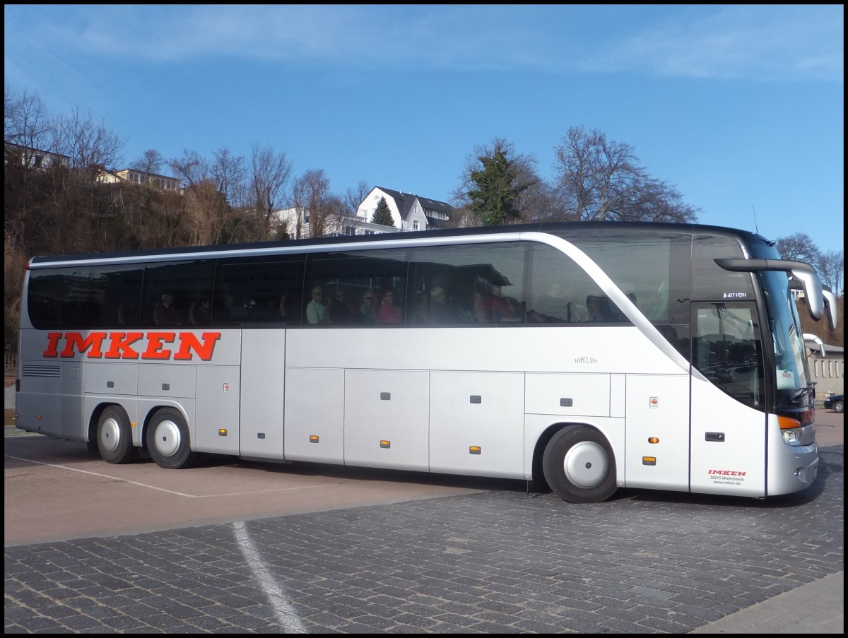 Setra 417 HDH von Imken aus Deutschland im Stadthafen Sassnitz.