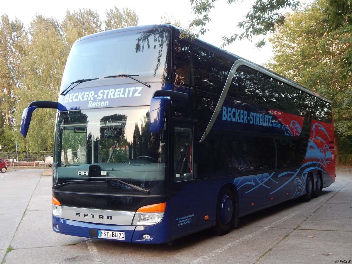 Setra 431 DT von Becker-Strelitz Reisen aus Deutschland in Neubrandenburg.