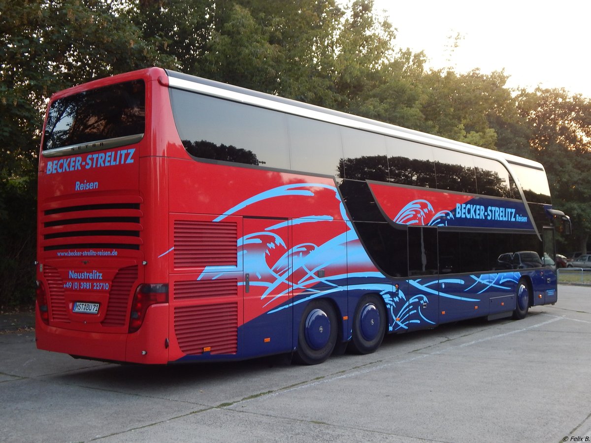 Setra 431 DT von Becker-Strelitz Reisen aus Deutschland in Neubrandenburg.