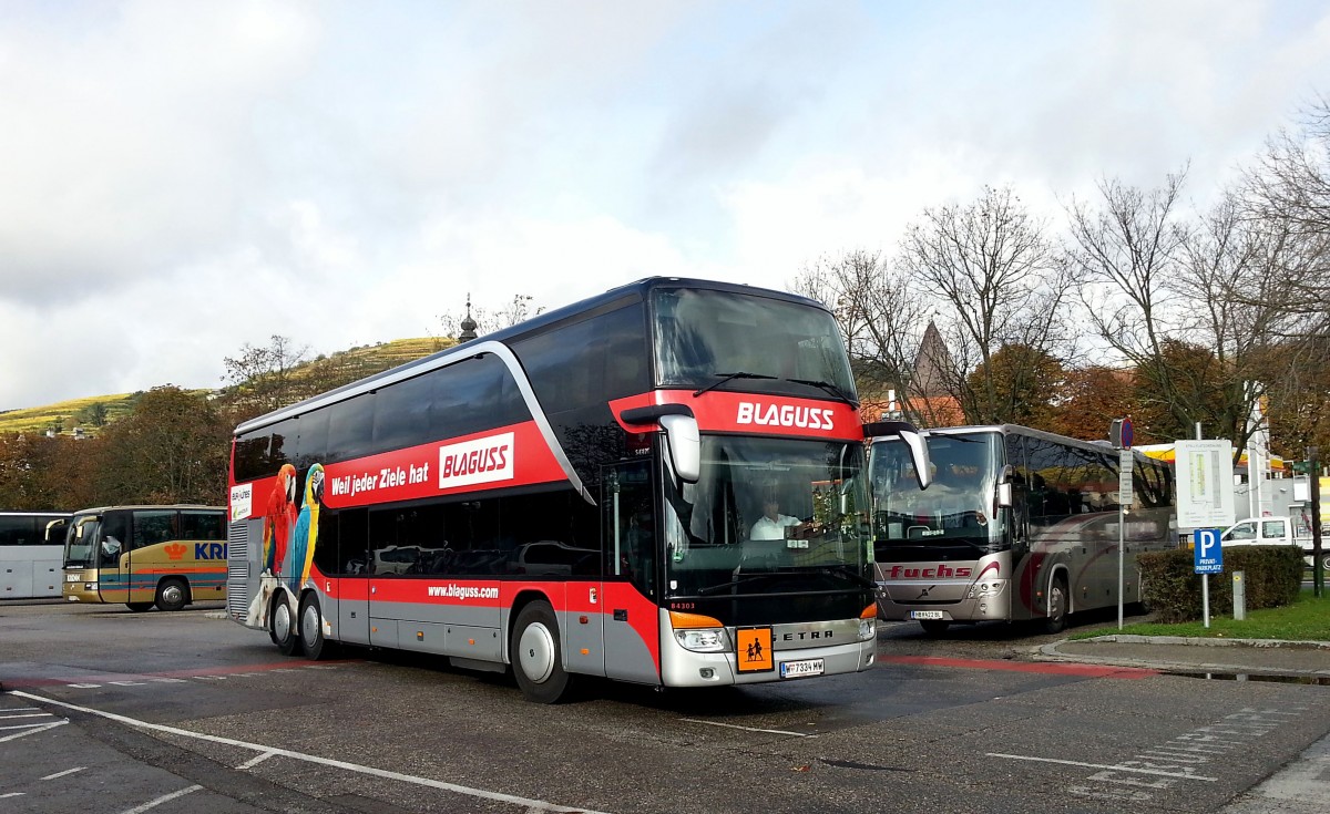 Setra 431 DT von Blaguss Reisen aus Wien am 21.10.2014 in Krems.