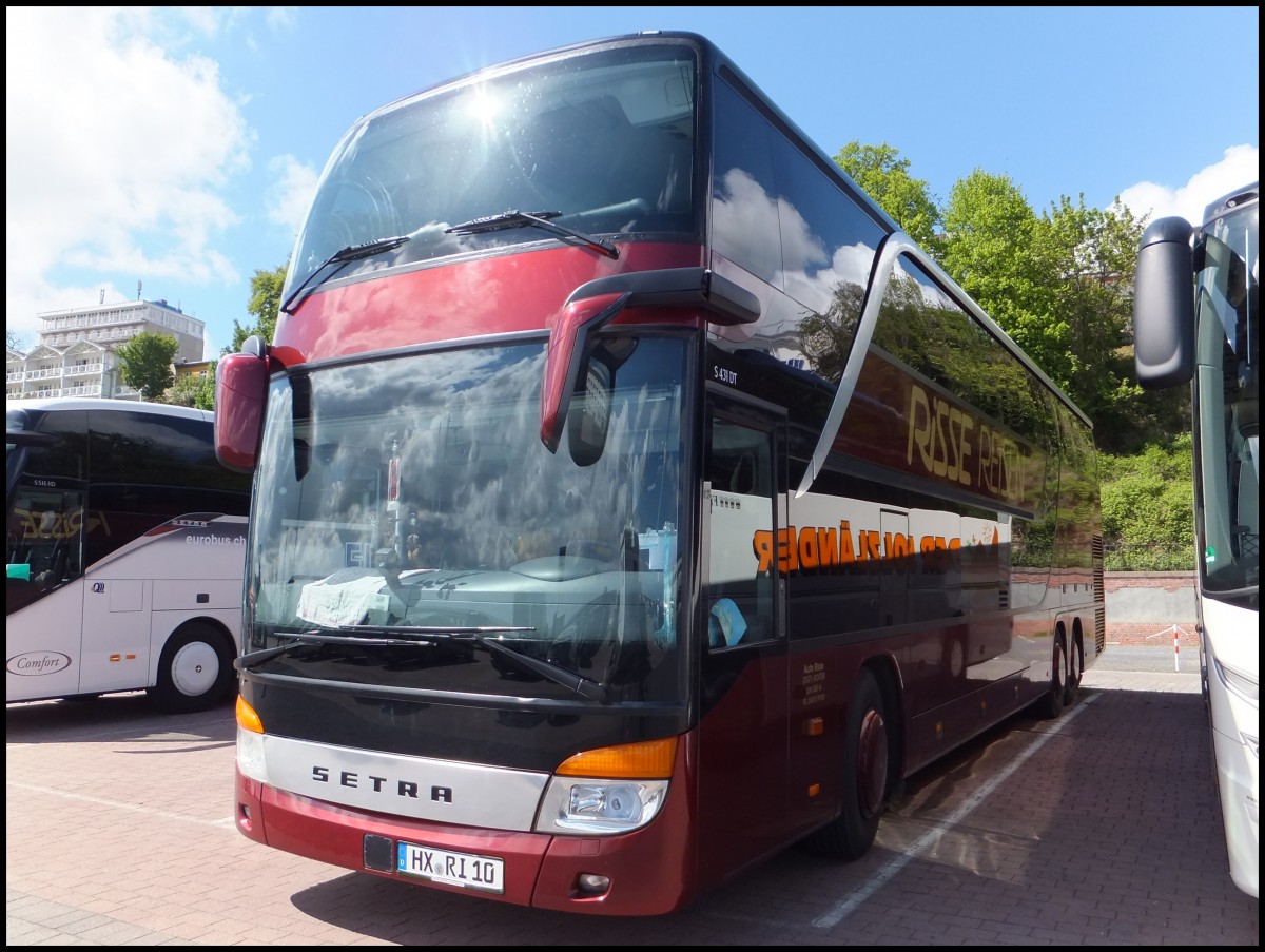 Setra 431 DT von Risse-Reisen aus Deutschland im Stadthafen Sassnitz.