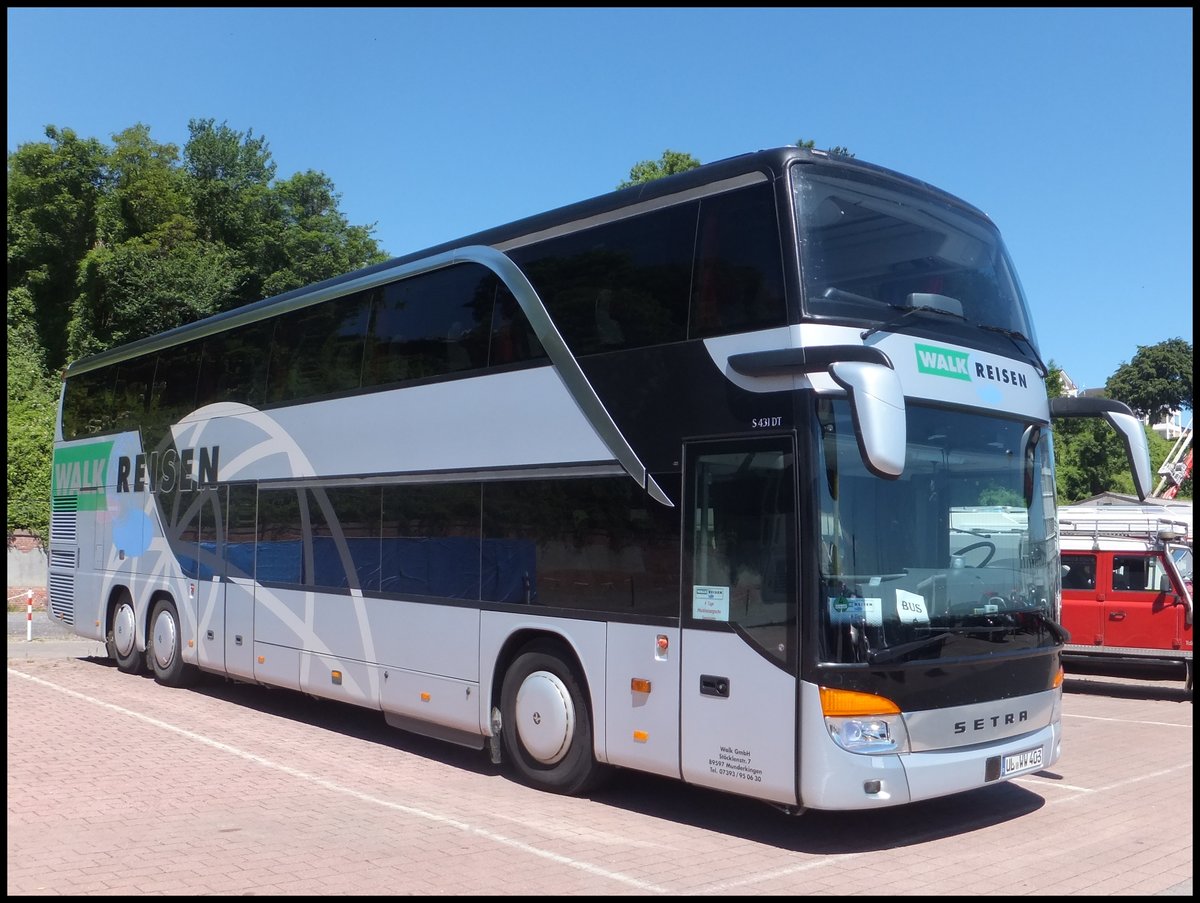 Setra 431 DT von Walk Reisen aus Deutschland im Stadthafen Sassnitz.