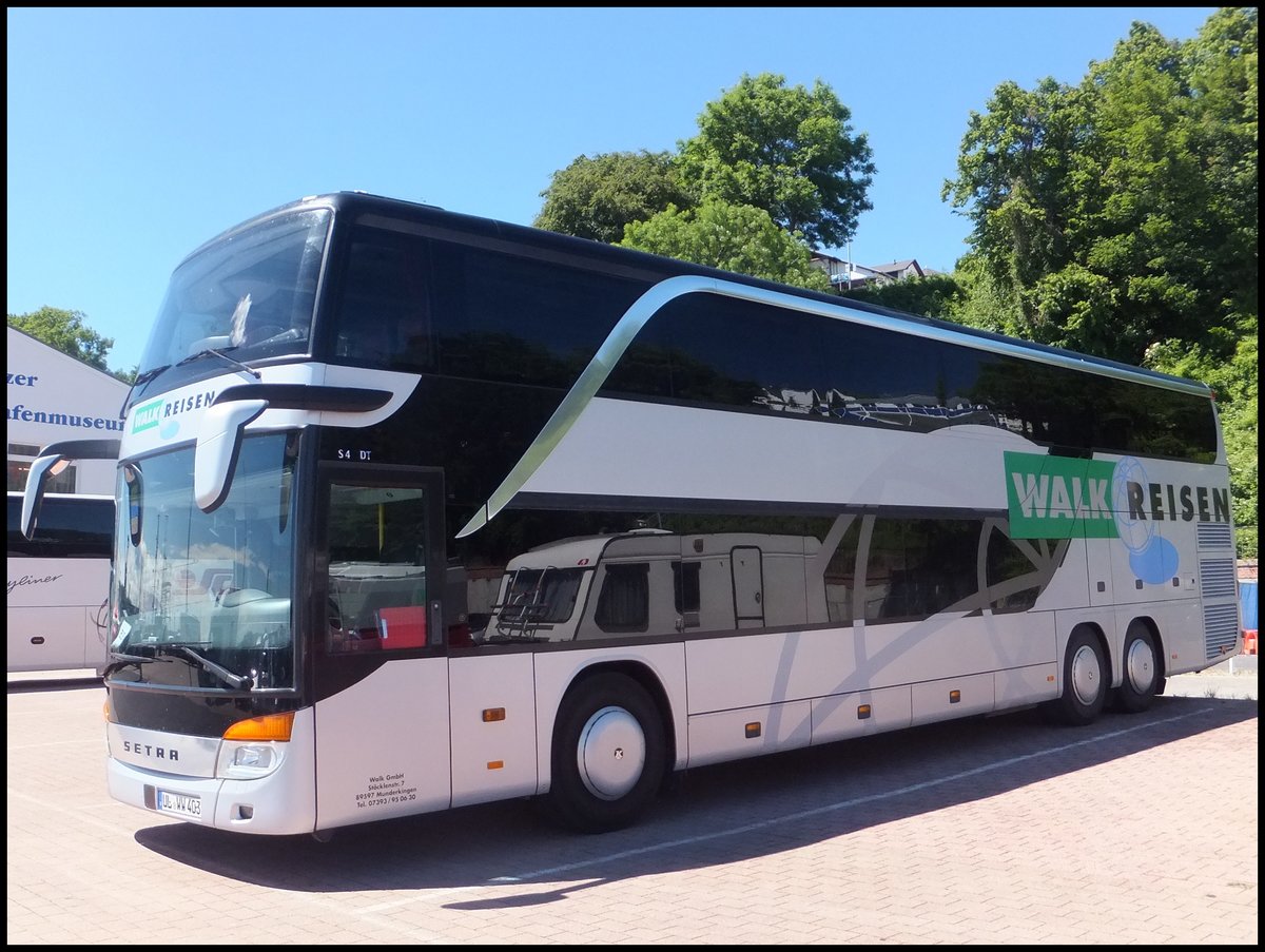 Setra 431 DT von Walk Reisen aus Deutschland im Stadthafen Sassnitz.