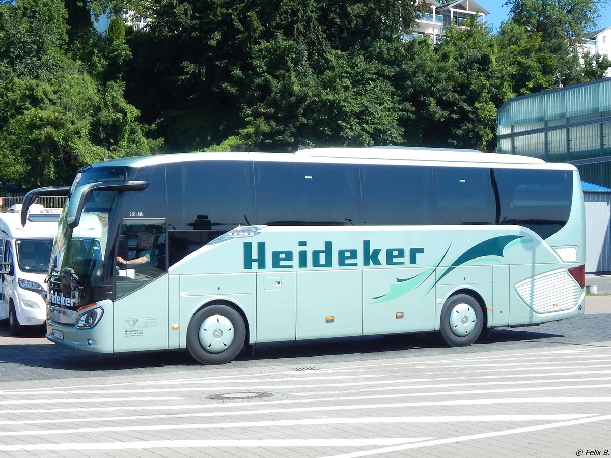 Setra 511 HD von Heideker aus Deutschland im Stadthafen Sassnitz.