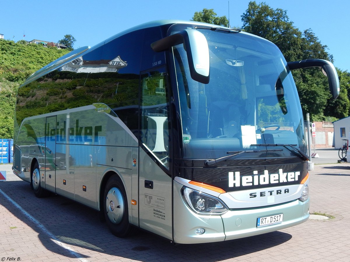 Setra 511 HD von Heideker aus Deutschland im Stadthafen Sassnitz. 