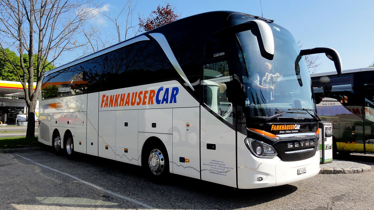 Setra 515 HD von Fankhauser Car Reisen aus der Schweiz in Krems gesehen.Dank an den netten Fahrer fr die Fotogenehmigung!