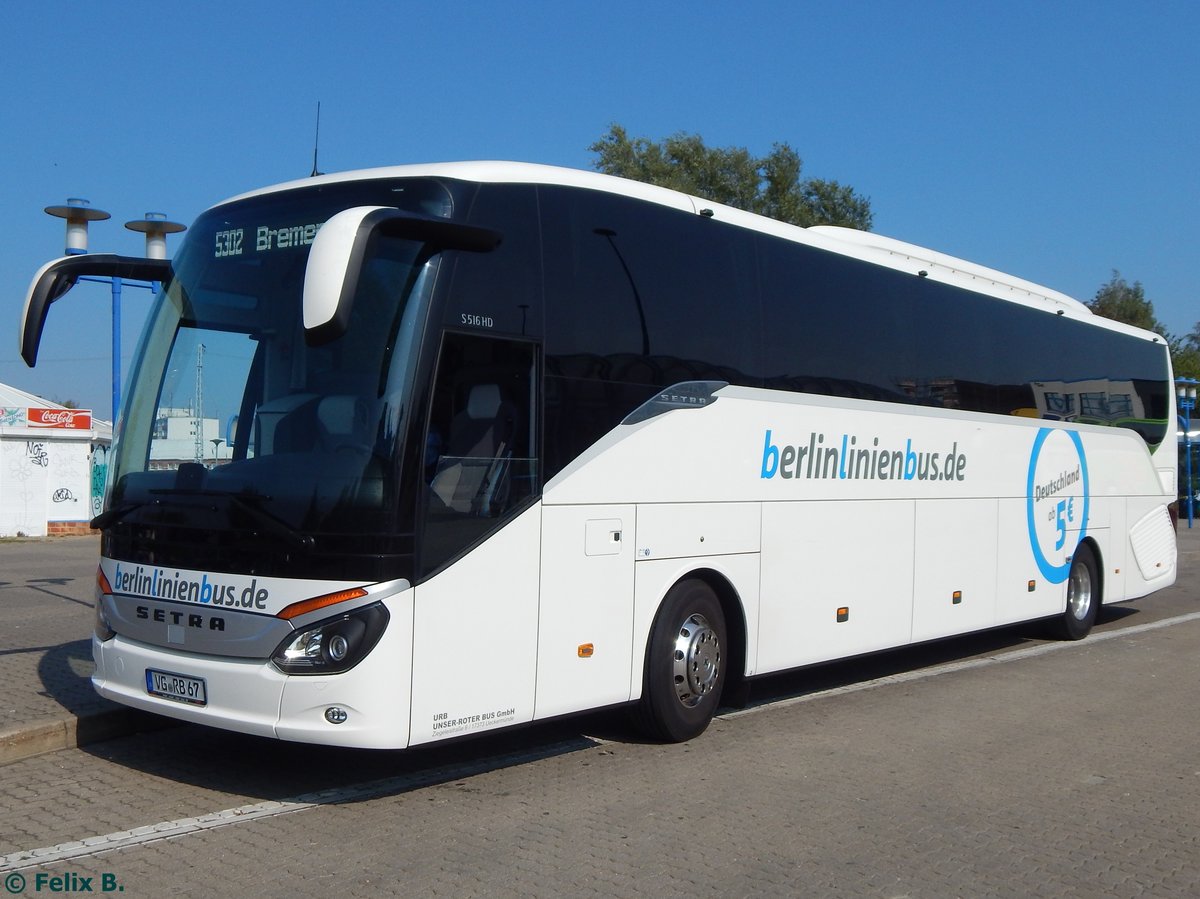 Setra 516 HD von BerlinLinienBus/URB in Rostock.